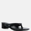 MEMESTAR Black Low Heel Thong Sandals -Velvettes Shoes Shop MEMESTARBlackLowHeelThongSandals RCSH3021 Black 2
