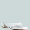 MEMESTAR White Low Heel Thong Sandals