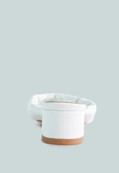 MEMESTAR White Low Heel Thong Sandals -Velvettes Shoes Shop MEMESTARLowHeelThongSandals RCSH3021 WhitePU 7