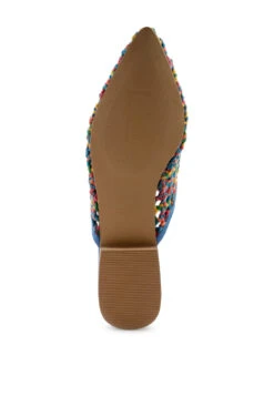 ZOOEY Colorful Woven Flat Mules -Velvettes Shoes Shop MG 3582