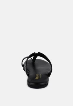 MILA Black Toe Ring Thong Slip Ons -Velvettes Shoes Shop MILABlackToeRingThongSlipOns RCSH4084 BLACK 8