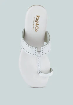 MILA White Toe Ring Thong Slip Ons -Velvettes Shoes Shop MILAWhiteToeRingThongSlipOns RCSH4084 WHITE 7