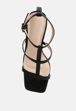 MIRABELLA Open Square Toe Block Heel Sandals In Black -Velvettes Shoes Shop MIRABELLAOpenSquareToeBlockHeelSandals RCSH4190 black 9