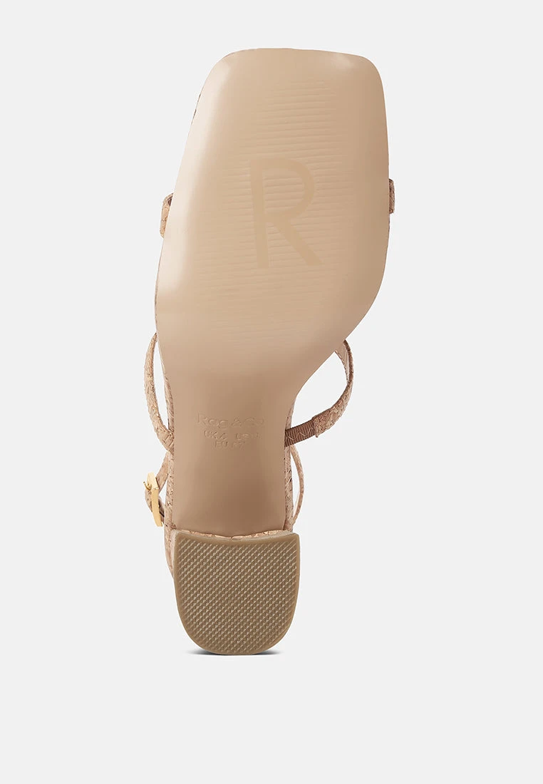 MIRABELLA Open Square Toe Block Heel Sandals In Natural 9 MIRABELLA Open Square Toe Block Heel Sandals In Natural - Image 7