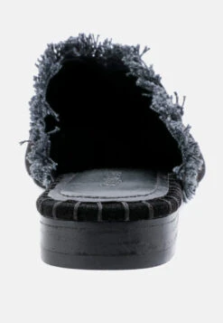 MOLLY Black Frayed Leather Mules 14 MOLLY Black Frayed Leather Mules -Velvettes Shoes Shop MOLLYBlackFrayedLeatherMules RCSH1868 Black 6