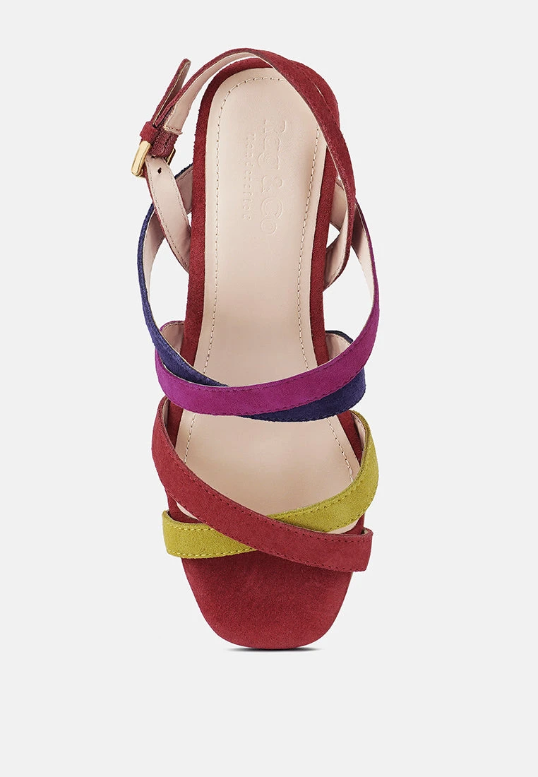 MON-LAPIN Red High Block Heel Leather Sandal 8 MON-LAPIN Red High Block Heel Leather Sandal - Image 6