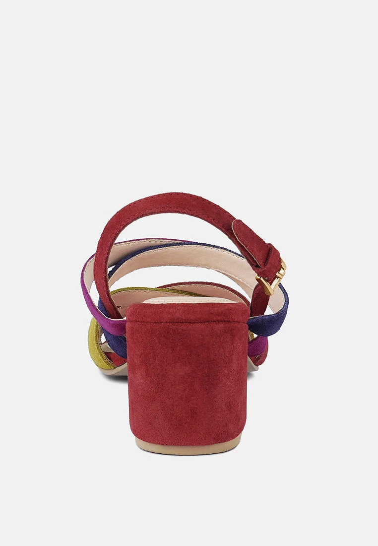 MON-LAPIN Red High Block Heel Leather Sandal 7 MON-LAPIN Red High Block Heel Leather Sandal - Image 5