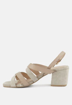 MON-LAPIN Nude High Heeled Block Leather Sandal 12 MON-LAPIN Nude High Heeled Block Leather Sandal -Velvettes Shoes Shop MON LAPINHighHeeledBlockLeatherSandal RCSH2499 Nude 5