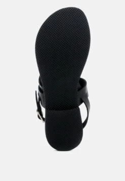 MONA Black Flat Sandal With Ankle Strap -Velvettes Shoes Shop MONABlackFlatSandalwithAnkleStrap RCSH1850 Black 14