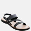 MONA Black Flat Sandal With Ankle Strap -Velvettes Shoes Shop MONABlackFlatSandalwithAnkleStrap RCSH1850 Black 3