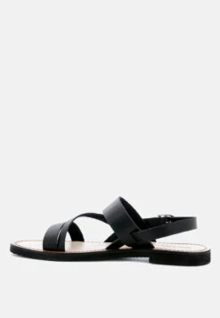 MONA Black Flat Sandal With Ankle Strap -Velvettes Shoes Shop MONABlackFlatSandalwithAnkleStrap RCSH1850 Black 5
