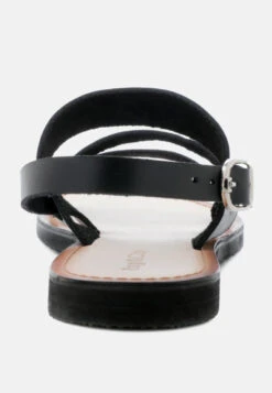 MONA Black Flat Sandal With Ankle Strap -Velvettes Shoes Shop MONABlackFlatSandalwithAnkleStrap RCSH1850 Black 7