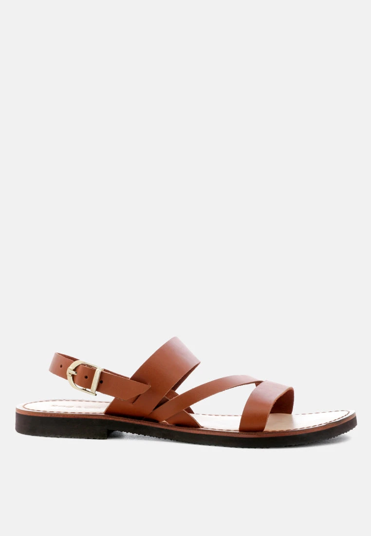MONA Tan Flat Summer Sandals 4 MONA Tan Flat Summer Sandals - Image 2