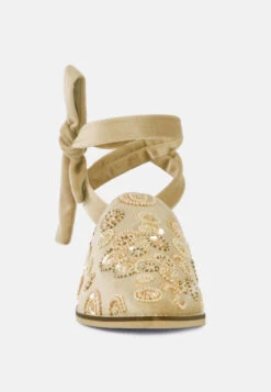 Mande Embroidered Velvet Mules In Beige -Velvettes Shoes Shop MandeEmbroideredEmbroideredVelvetMules RCSH2863 BEIGE 3