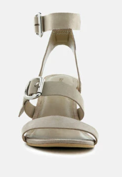NELLA Nude Stacked Heel Leather Sandal -Velvettes Shoes Shop NELLANudeStackedHeelLeatherSandal RCSH1866 Nude 4
