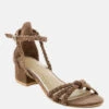 NICOLA Taupe Block Heel Sandal