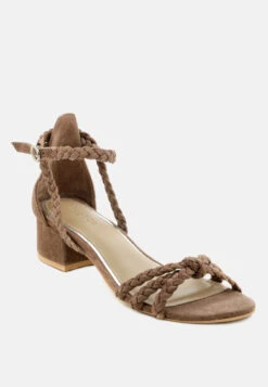 NICOLA Taupe Block Heel Sandal