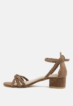 NICOLA Taupe Block Heel Sandal -Velvettes Shoes Shop NICOLATaupeBlockHeelSandal RCSH1864 Taupe 5