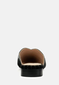 ORLA Black Classic Suede Walking Mules -Velvettes Shoes Shop ORLABlackClassicSuedeWalkingMules RCSH1817 Black 6