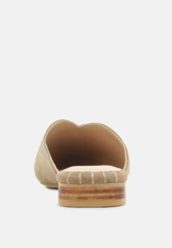 ORLA Taupe Classic Suede Walking Mules -Velvettes Shoes Shop ORLATaupeClassicSuedeWalkingMules RCSH1817 Taupe 5