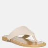 OROFERR Latte Soft Leather Luxury Thong Flats