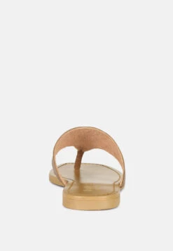 OROFERR Tan Soft Leather Luxury Thong Flats -Velvettes Shoes Shop OROFERTanSoftLeatherLuxuryThongFlats RCSH2954 Tan 4