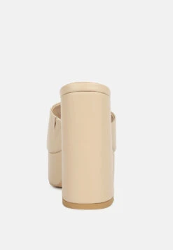 SHURI Open Toe High Block Heel Sandals In Beige 13 SHURI Open Toe High Block Heel Sandals In Beige -Velvettes Shoes Shop OpenToeHighBlockHeelSandals RCSH4213 beige 1