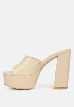 SHURI Open Toe High Block Heel Sandals In Beige 12 SHURI Open Toe High Block Heel Sandals In Beige -Velvettes Shoes Shop OpenToeHighBlockHeelSandals RCSH4213 beige 3