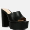 SHURI Open Toe High Block Heel Sandals In Black -Velvettes Shoes Shop OpenToeHighBlockHeelSandals RCSH4213 black 6