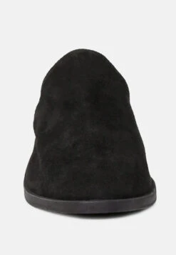 PALMA Black Stacked Heel Mules -Velvettes Shoes Shop PALMABlackStackedHeelMules RCSH1867 Black 6