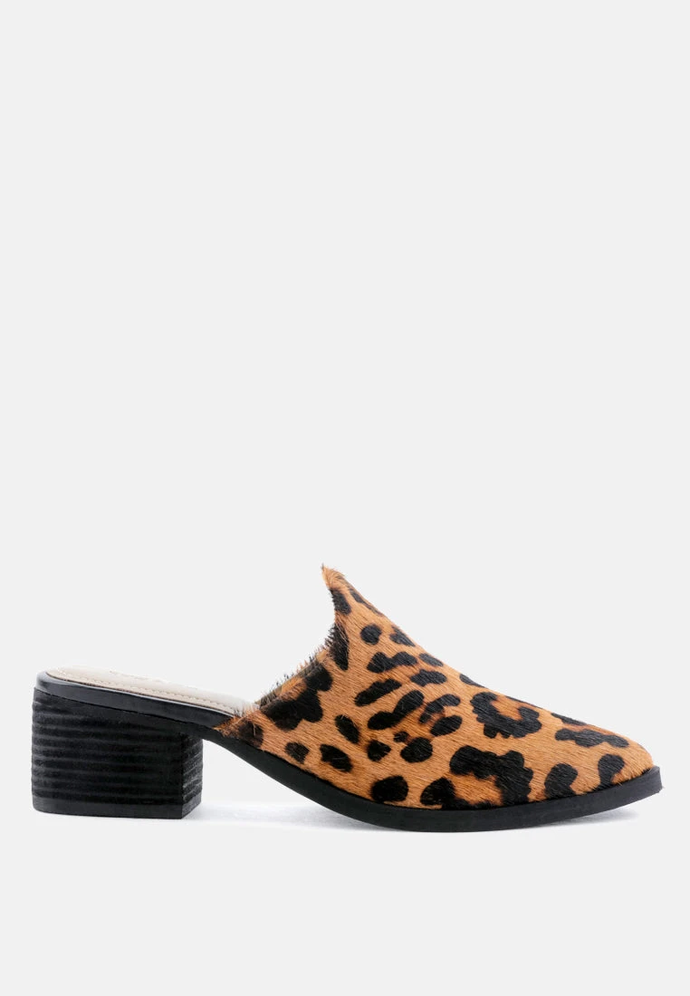 PALMA Leopard Print Stacked Heel Mules 4 PALMA Leopard Print Stacked Heel Mules - Image 2