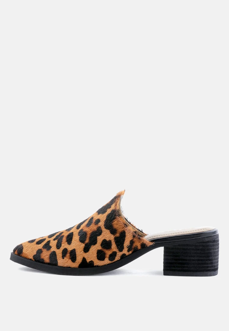 PALMA Leopard Print Stacked Heel Mules 6 PALMA Leopard Print Stacked Heel Mules - Image 4