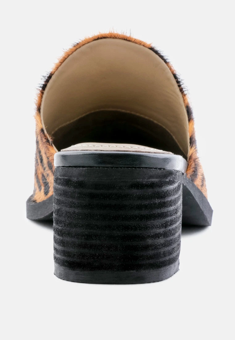 PALMA Leopard Print Stacked Heel Mules 7 PALMA Leopard Print Stacked Heel Mules - Image 5