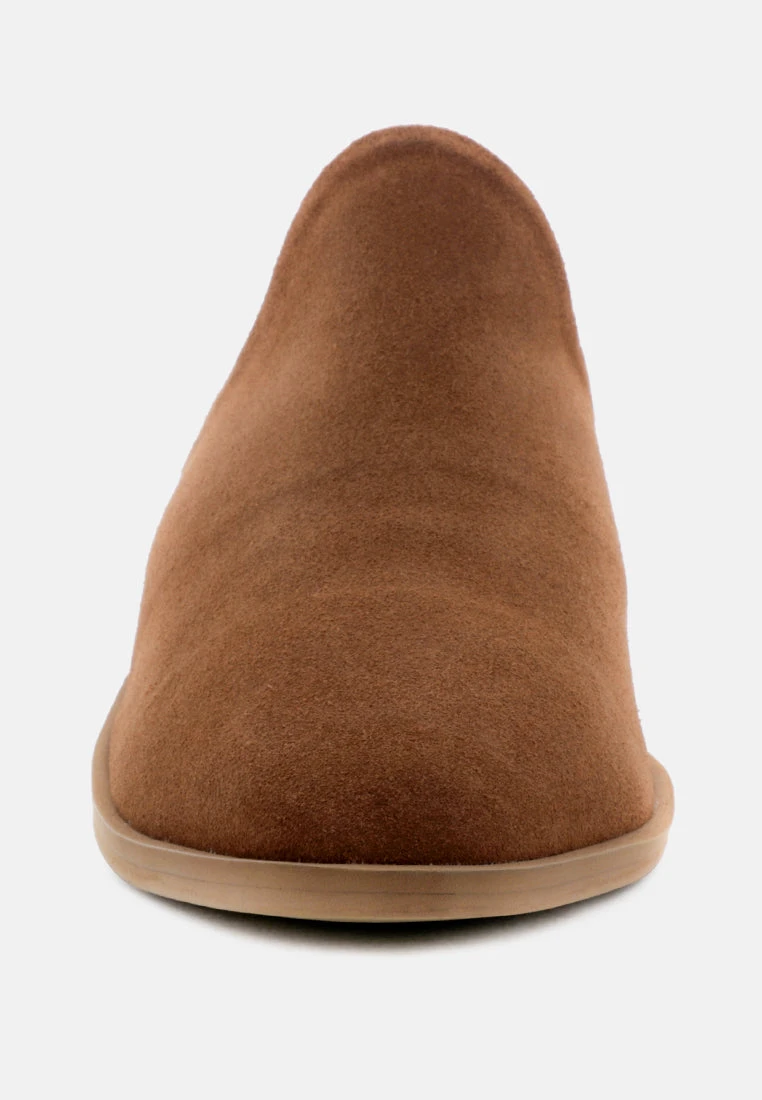 PALMA Tan Stacked Heel Mules 5 PALMA Tan Stacked Heel Mules - Image 3