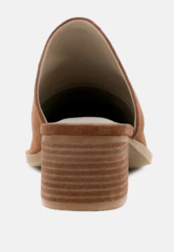 PALMA Tan Stacked Heel Mules 12 PALMA Tan Stacked Heel Mules -Velvettes Shoes Shop PALMATanStackedHeelMules RCSH1867 Tan 6