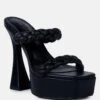 PIN-UP Black Braided High Heel Sandals -Velvettes Shoes Shop PIN UPBlackBraidedHighHeelSandals RCSH3034 Black 2