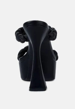 PIN-UP Black Braided High Heel Sandals 13 PIN-UP Black Braided High Heel Sandals -Velvettes Shoes Shop PIN UPBlackBraidedHighHeelSandals RCSH3034 Black 6