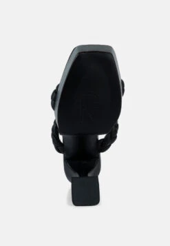 PIN-UP Black Braided High Heel Sandals 15 PIN-UP Black Braided High Heel Sandals -Velvettes Shoes Shop PIN UPBlackBraidedHighHeelSandals RCSH3034 Black 7