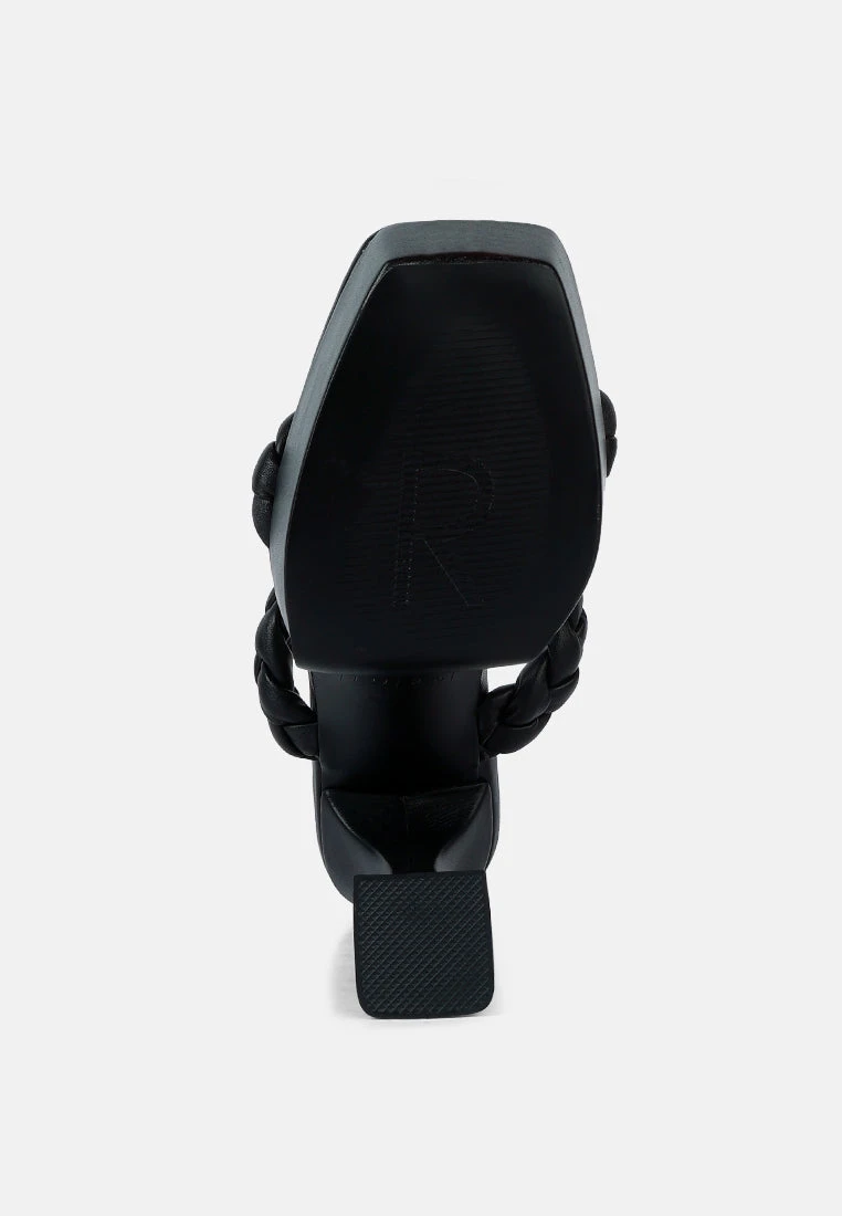 PIN-UP Black Braided High Heel Sandals 9 PIN-UP Black Braided High Heel Sandals - Image 7