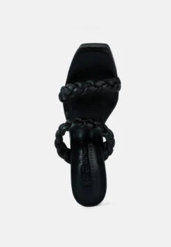 PIN-UP Black Braided High Heel Sandals 14 PIN-UP Black Braided High Heel Sandals -Velvettes Shoes Shop PIN UPBlackBraidedHighHeelSandals RCSH3034 Black 8