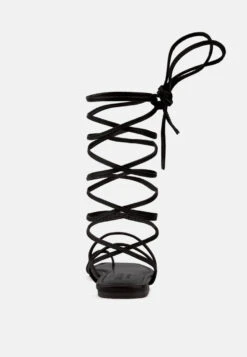 AMATHA Black Essential Toe Ring Summer Leather Flats 13 AMATHA Black Essential Toe Ring Summer Leather Flats -Velvettes Shoes Shop RCSH3119 BLACK 6