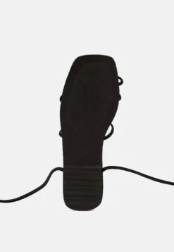 AMATHA Black Essential Toe Ring Summer Leather Flats 15 AMATHA Black Essential Toe Ring Summer Leather Flats -Velvettes Shoes Shop RCSH3119 BLACK 8