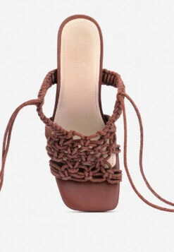 BEROE Mocca Braided Handcrafted Lace Up Sandal -Velvettes Shoes Shop RCSH3120 MOCCA 7