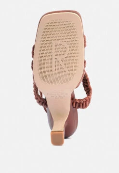 BEROE Mocca Braided Handcrafted Lace Up Sandal -Velvettes Shoes Shop RCSH3120 MOCCA 8