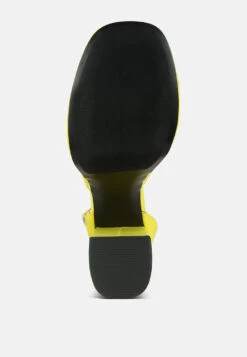 MARTINI Yellow Sky High Platform Sandals -Velvettes Shoes Shop RCSH3150YellowSatin 3