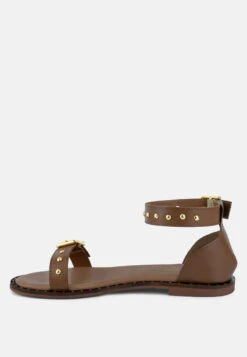 ROSEMARY Buckle Straps Tan Flat Sandals 12 ROSEMARY Buckle Straps Tan Flat Sandals -Velvettes Shoes Shop ROSEMARYBuckleStrapsTanFlatSandals RCSH4094 TAN 4