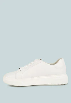 SCHICK Lace Up Leather Sneakers In White -Velvettes Shoes Shop SCHICKLaceUpLeatherSneakersInWhiteWhiteRCSH4203White White 1 5