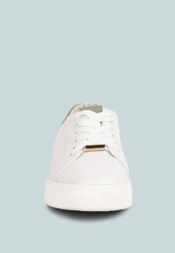 SCHICK Lace Up Leather Sneakers In Grey -Velvettes Shoes Shop SCHICKLaceUpLeatherSneakersinWhiteGreyRCSH4203White Grey 4