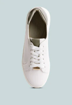 SCHICK Lace Up Leather Sneakers In Grey -Velvettes Shoes Shop SCHICKLaceUpLeatherSneakersinWhiteGreyRCSH4203White Grey 9