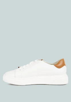 SCHICK Lace Up Leather Sneakers In Tan -Velvettes Shoes Shop SCHICKLaceUpLeatherSneakersinWhiteTanRCSH4203White Tan 5